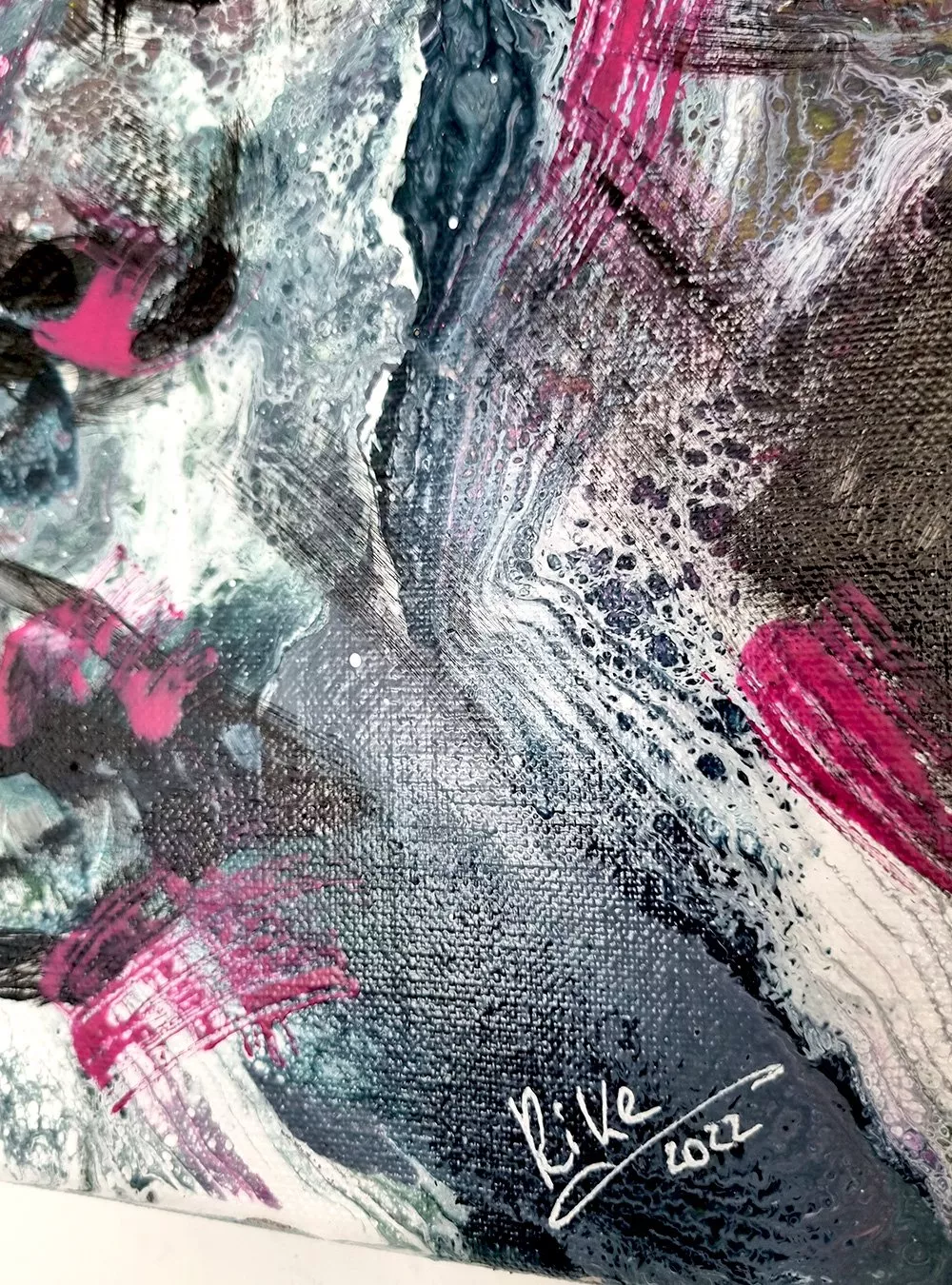 Detail Kunstwerk auf Leinwand von Rike