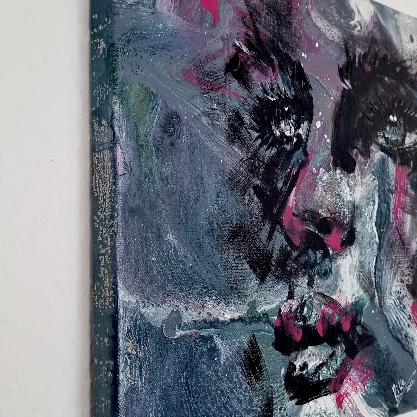 Detail Kunstwerk Acryl auf Leinwand Rike WolkeSieben