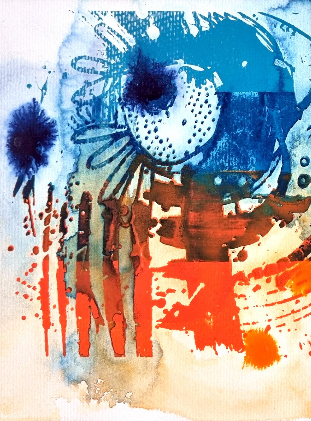 Ausschnitt Siebdrucktechnik Kunst Rike WolkeSieben