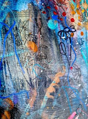 Detail Tiefgang Mixed Media von Künstlerin Rike WolkeSieben zeitgenössische Kunst