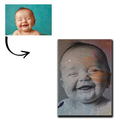 Gemälde vom Baby auf Leinwand von RikeWolkeSieben